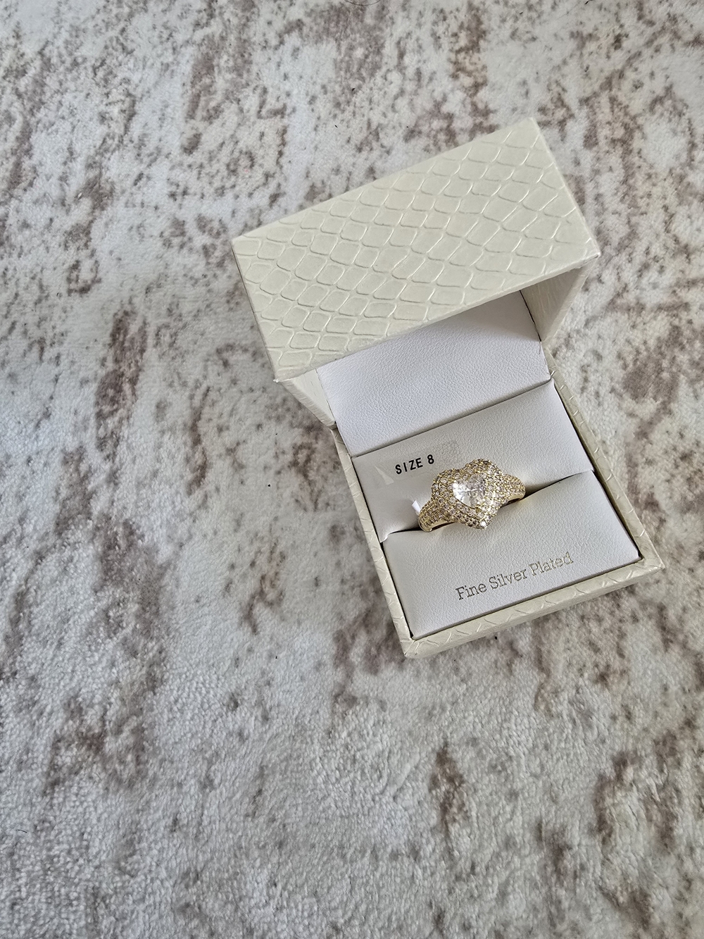Gold-Tone Pavé Cluster Ring - Size 8